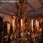 Antieke Italiaanse kasteel chandelier hanglamp bij Antiek Anresto 